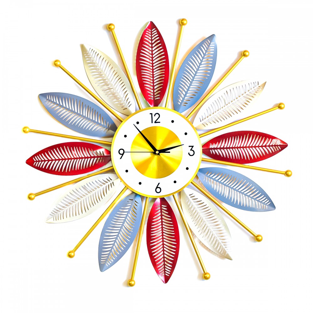 Ceas de perete, stil elegant, Metal, mecanism Silentios, D4167, 70 cm, Multicolor