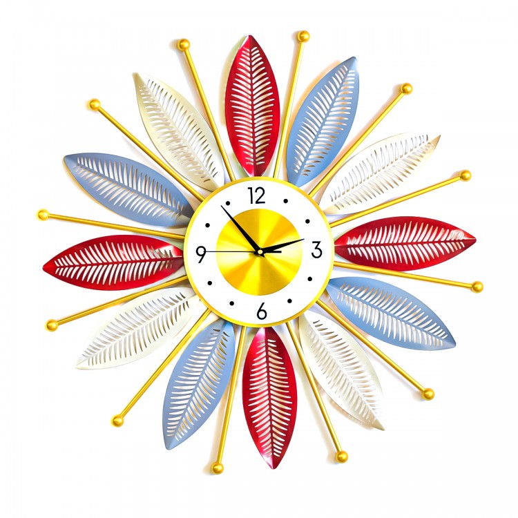 Ceas de perete, stil elegant, Metal, mecanism Silentios, D4167, 70 cm, Multicolor
