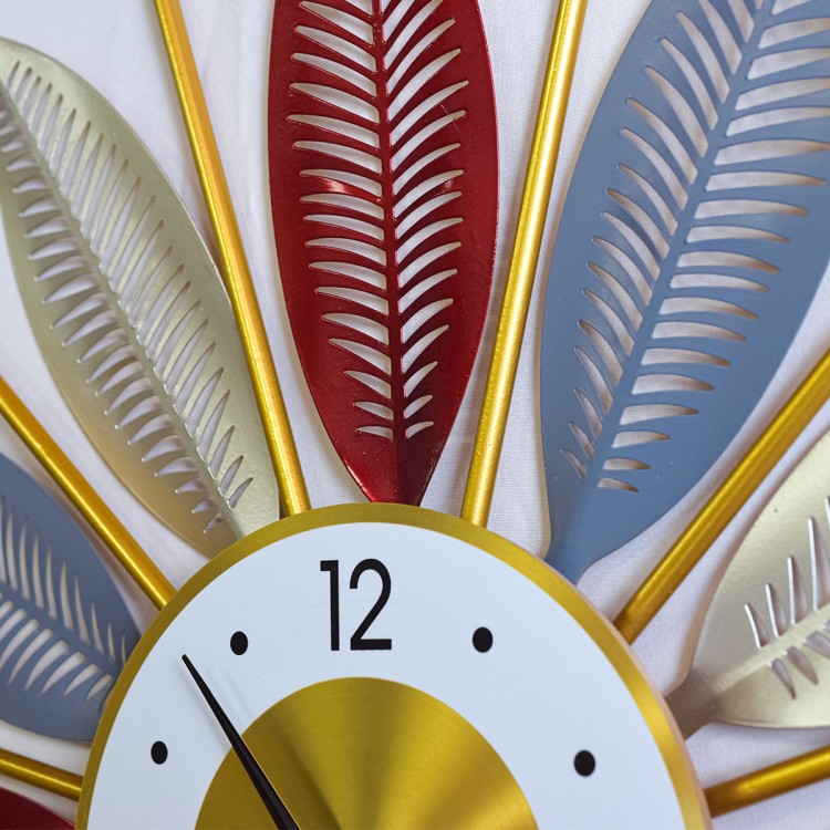 Ceas de perete, stil elegant, Metal, mecanism Silentios, D4167, 70 cm, Multicolor