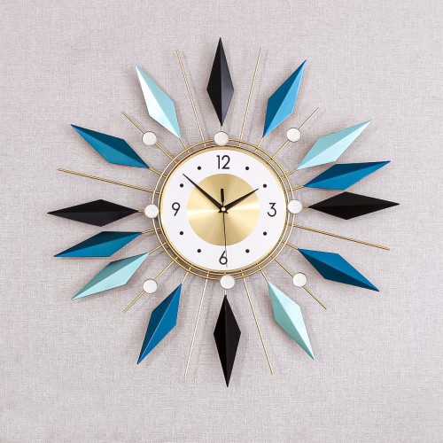 Ceas de perete, stil elegant, Metal, mecanism Silentios, D4168, 60 cm, Multicolor