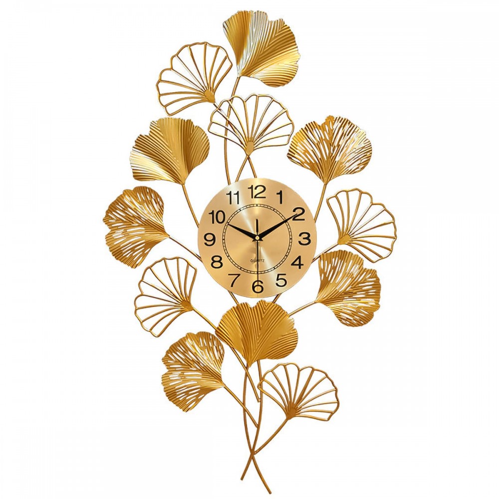 Ceas de perete, stil elegant, Metal, mecanism Silentios, D4170, 55*90 cm, Auriu