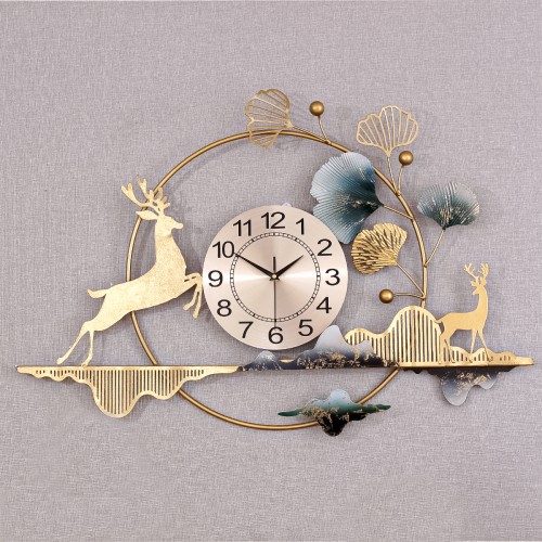 Ceas de perete, stil elegant, Metal, mecanism Silentios, D4173, 56*86 cm, Multicolor