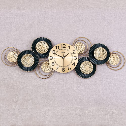 Ceas de perete, stil elegant, Metal, mecanism Silentios, D4175, 34*102 cm, Multicolor