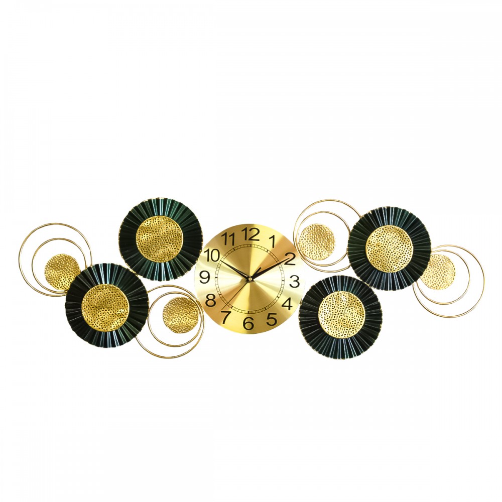 Ceas de perete, stil elegant, Metal, mecanism Silentios, D4175, 34*102 cm, Multicolor