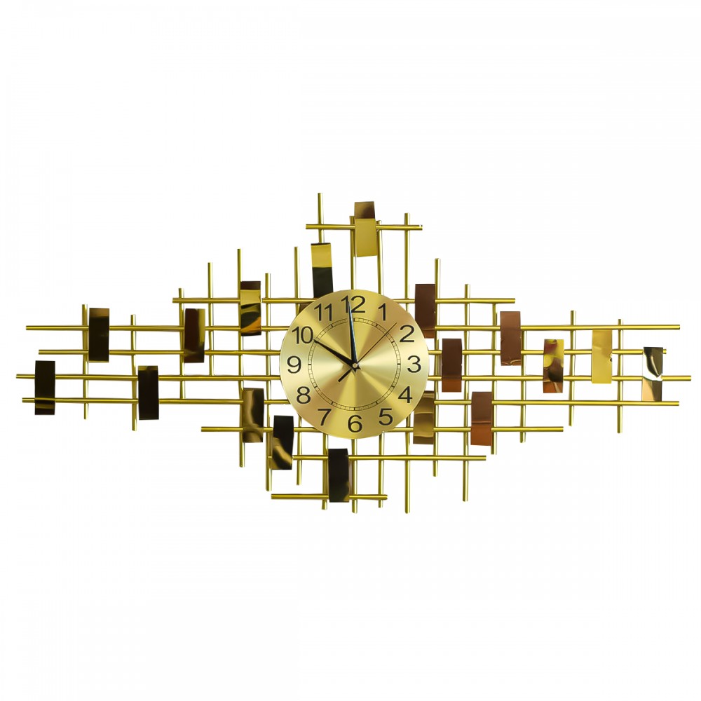 Ceas de perete, stil elegant, Metal, mecanism Silentios, D4180, 102*51 cm, Auriu