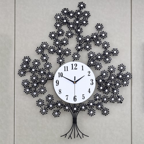 Ceas de perete, stil elegant, Metal, mecanism Silentios, D4182, 80*65 cm, Negru