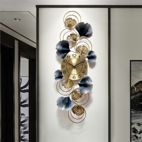 Ceas de perete, stil elegant, Metal, mecanism Silentios, D4187, 33*91 cm, Multicolor