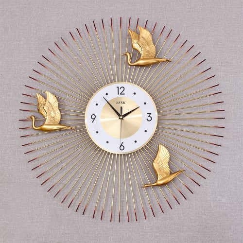 Ceas de perete, stil elegant, Metal, mecanism Silentios, D4192, 70 cm, Auriu