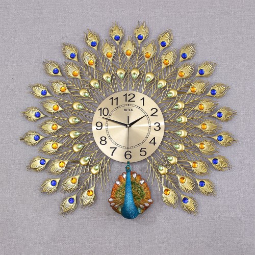 Ceas de perete, stil elegant, Metal, mecanism Silentios, D4194, 75 cm, Auriu