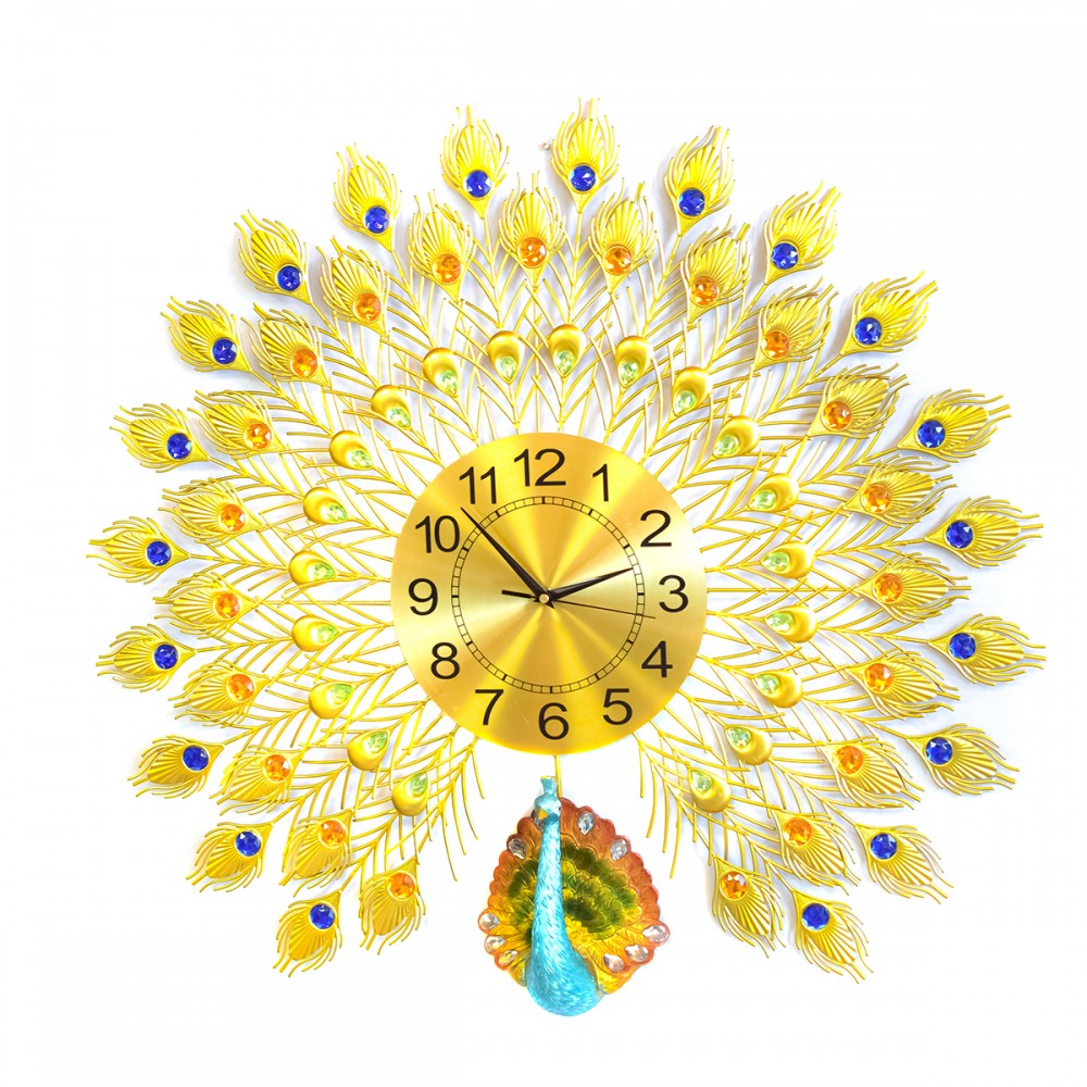 Ceas de perete, stil elegant, Metal, mecanism Silentios, D4194, 75 cm, Auriu