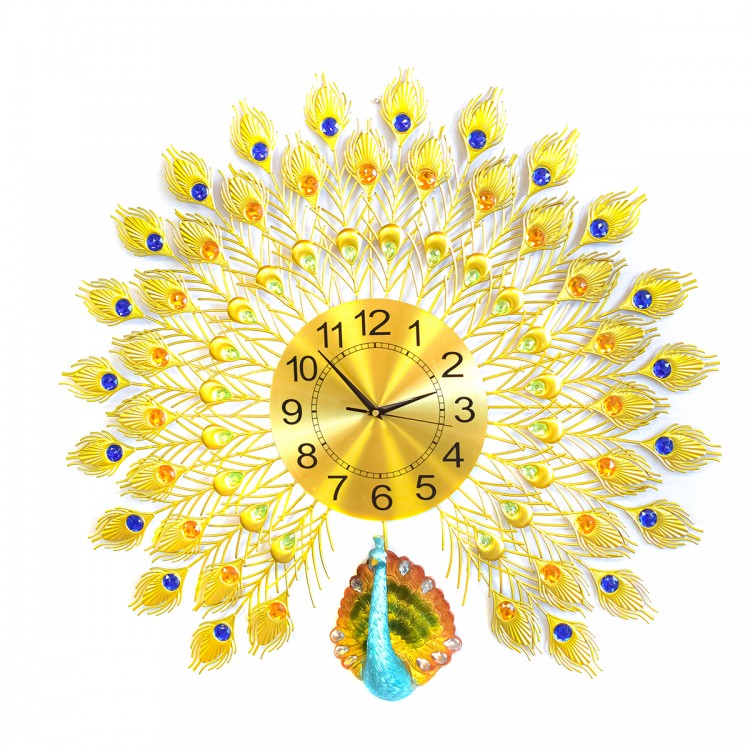 Ceas de perete, stil elegant, Metal, mecanism Silentios, D4194, 75 cm, Auriu