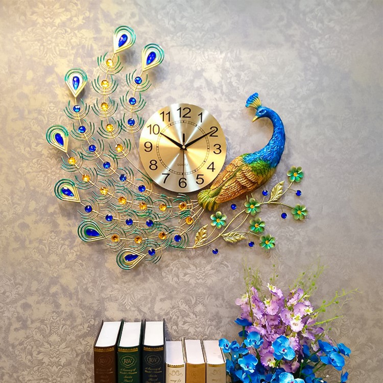 Ceas de perete, stil elegant, Metal, mecanism Silentios, D4197, 70*65 cm, Multicolor