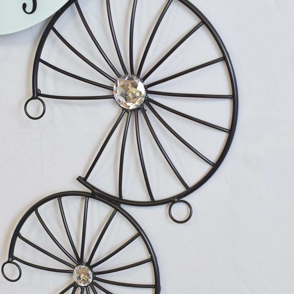 Ceas de perete, stil elegant, Metal, mecanism Silentios, D4198, 46*90 cm, Negru/Alb