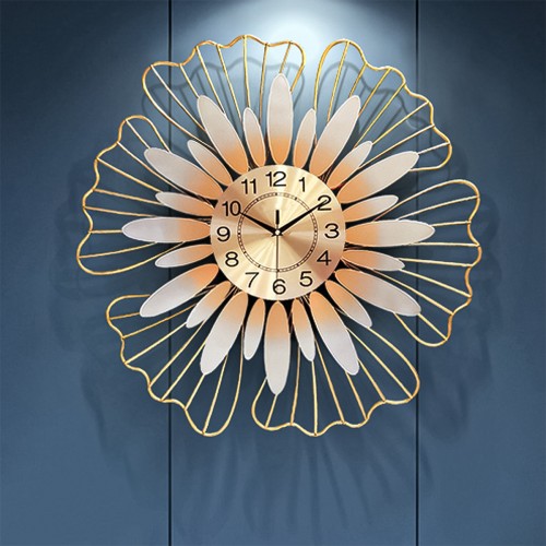 Ceas de perete, stil elegant, Metal, mecanism Silentios, D4201, 70 cm, Auriu