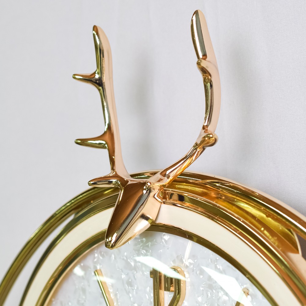 Ceas de perete cu pendul, stil elegant, Metal, mecanism Silentios, D4205, 45*70 cm, Auriu/Alb