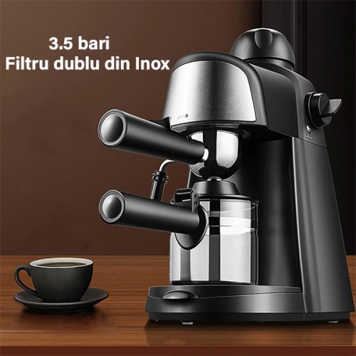 Espressor Sokany SK-6810, 800W, 3.5 bari, Negru/Inox