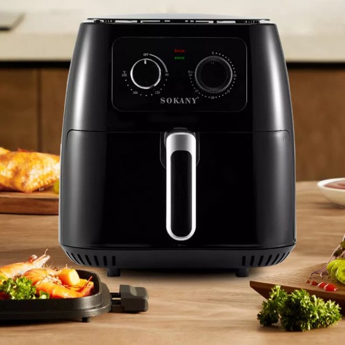 Friteuza fara ulei Sokany SK-005, 1700W, 8.5L, Control Temperatura, Negru/Inox