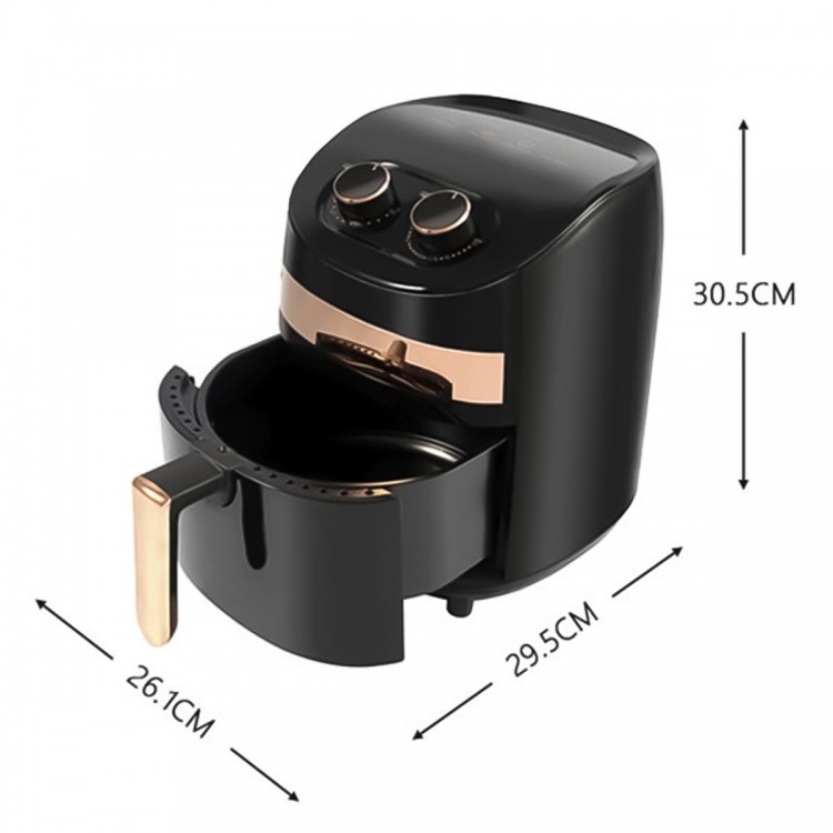 Friteuza fara ulei Sokany SK-8008, 1000W, 3.5L, Control Temperatura, Negru