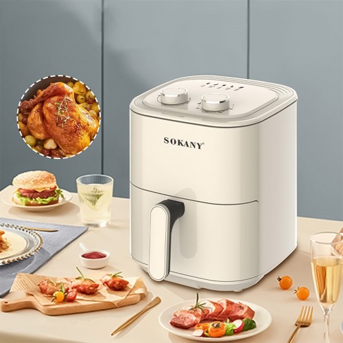 Friteuza fara ulei, Sokany SK-8031, 1400W, 4.5L, Control Temperatura, Alb