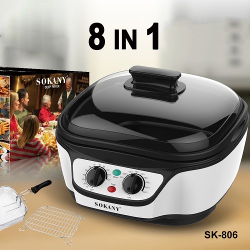 Multicooker 8 in 1 Sokany SK-806, 1500W, 5L, Alb