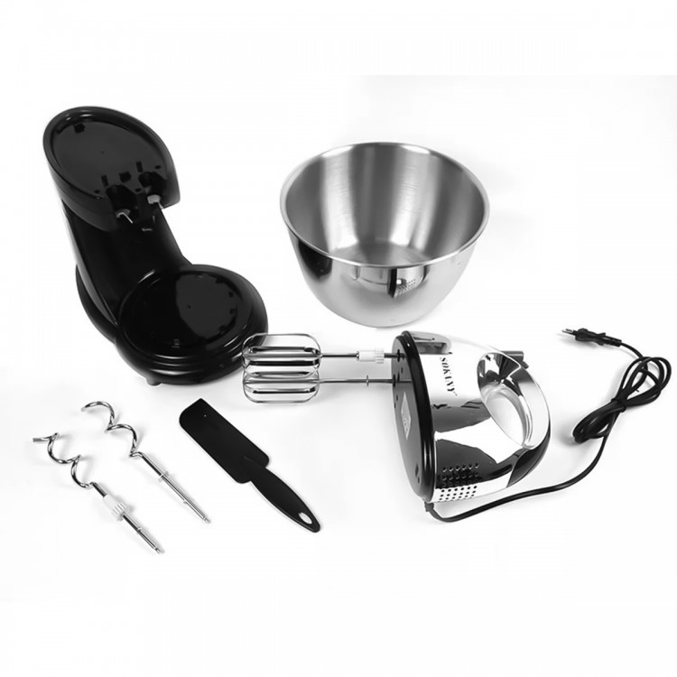 Mixer cu bol Sokany KF-906CS, 800W, bol din inox 4L, 5 trepte de viteza, Negru