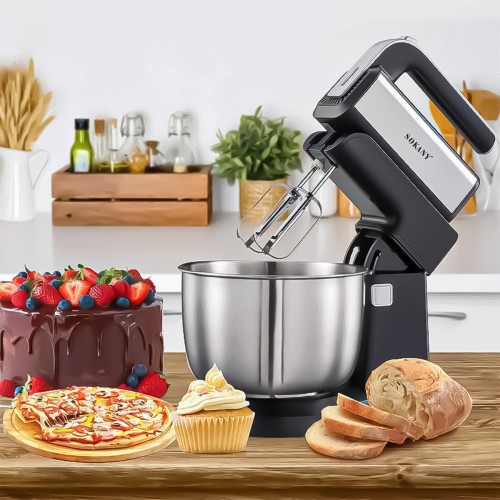 Mixer cu bol Sokany CX-6652, 500W, bol din inox 3.5L, 5 trepte de viteza, Negru