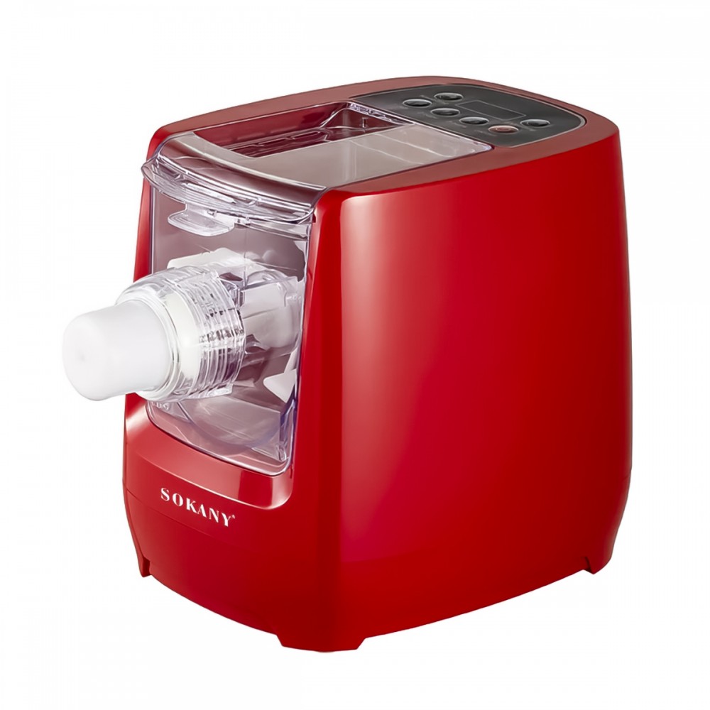 Masina automata electrica pentru paste si taietei, Sokany SK-1776, 13 forme, 260 W, Rosu