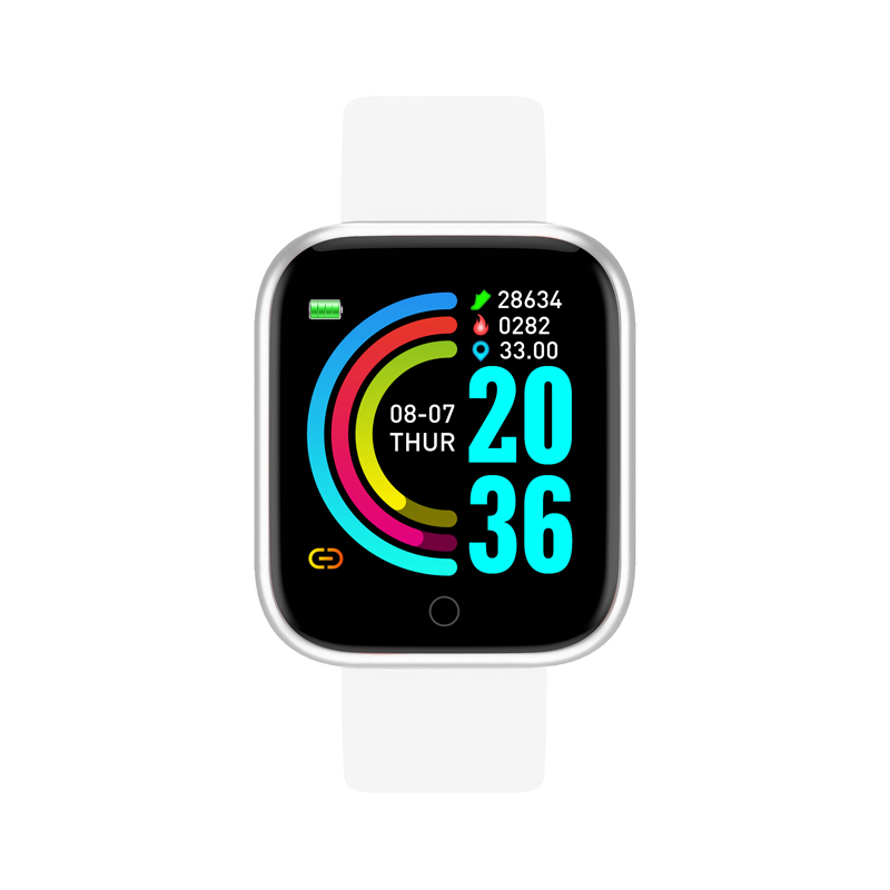 Ceas Smartwatch Sport Alb cu Functii de Ritm Cardiac si Tensiune Arteriala pentru Android SWY68 image0