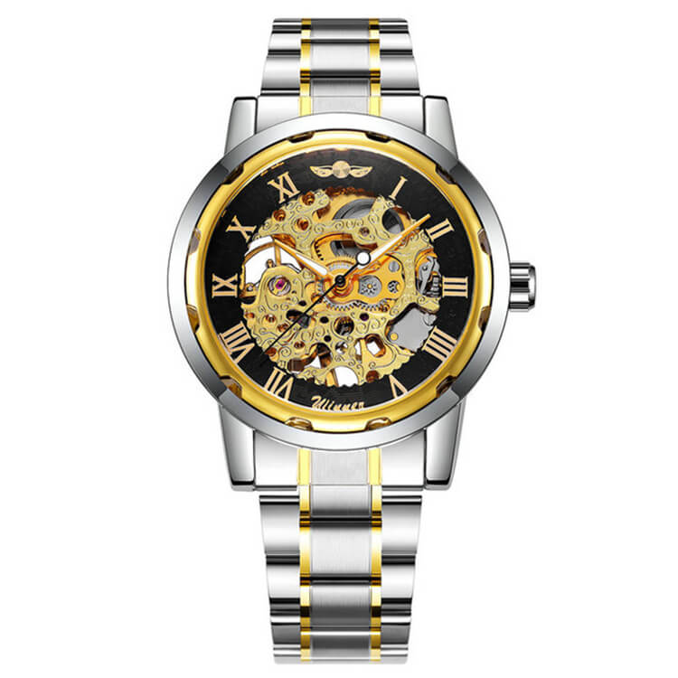 Ceas Barbati Casual Automatic Argintiu cu cadran Negru Winner CBWN014