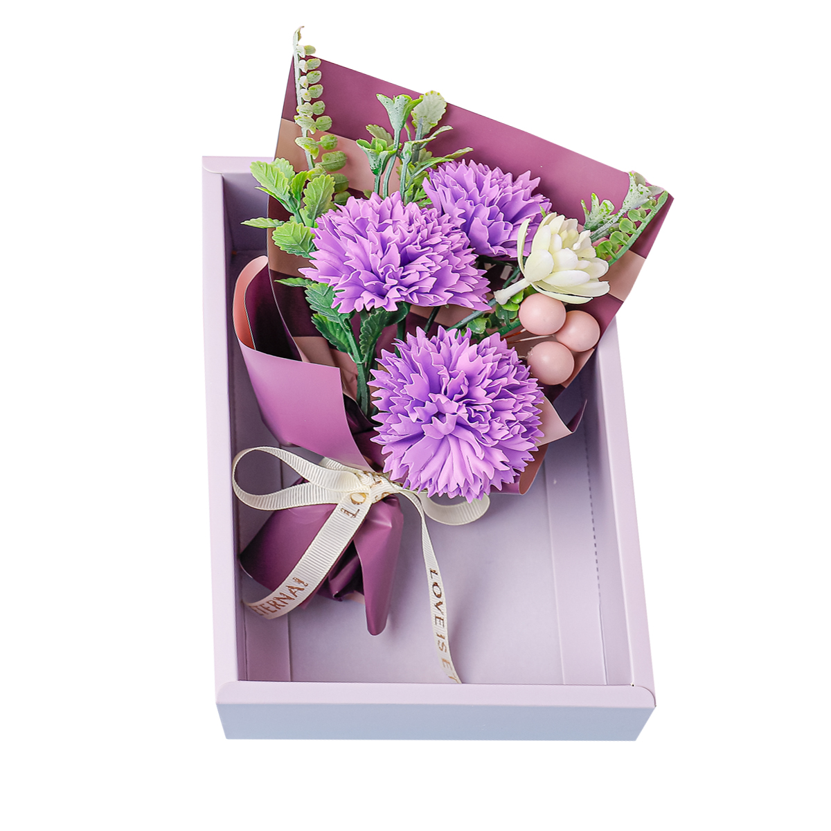 Aranjament floral elegant, flori de sapun, D4057, Mov image1