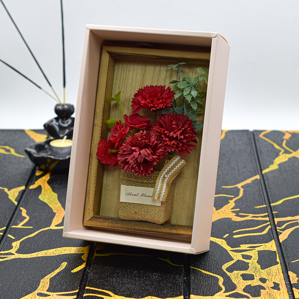 Aranjament floral elegant, flori de sapun, D4085, Rosu image13