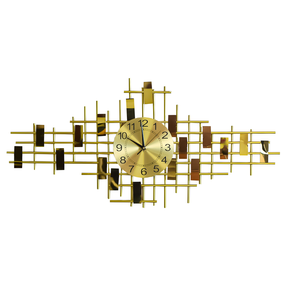 Ceas de perete, stil elegant, Metal, mecanism Silentios, D4180, 102*51 cm, Auriu image8