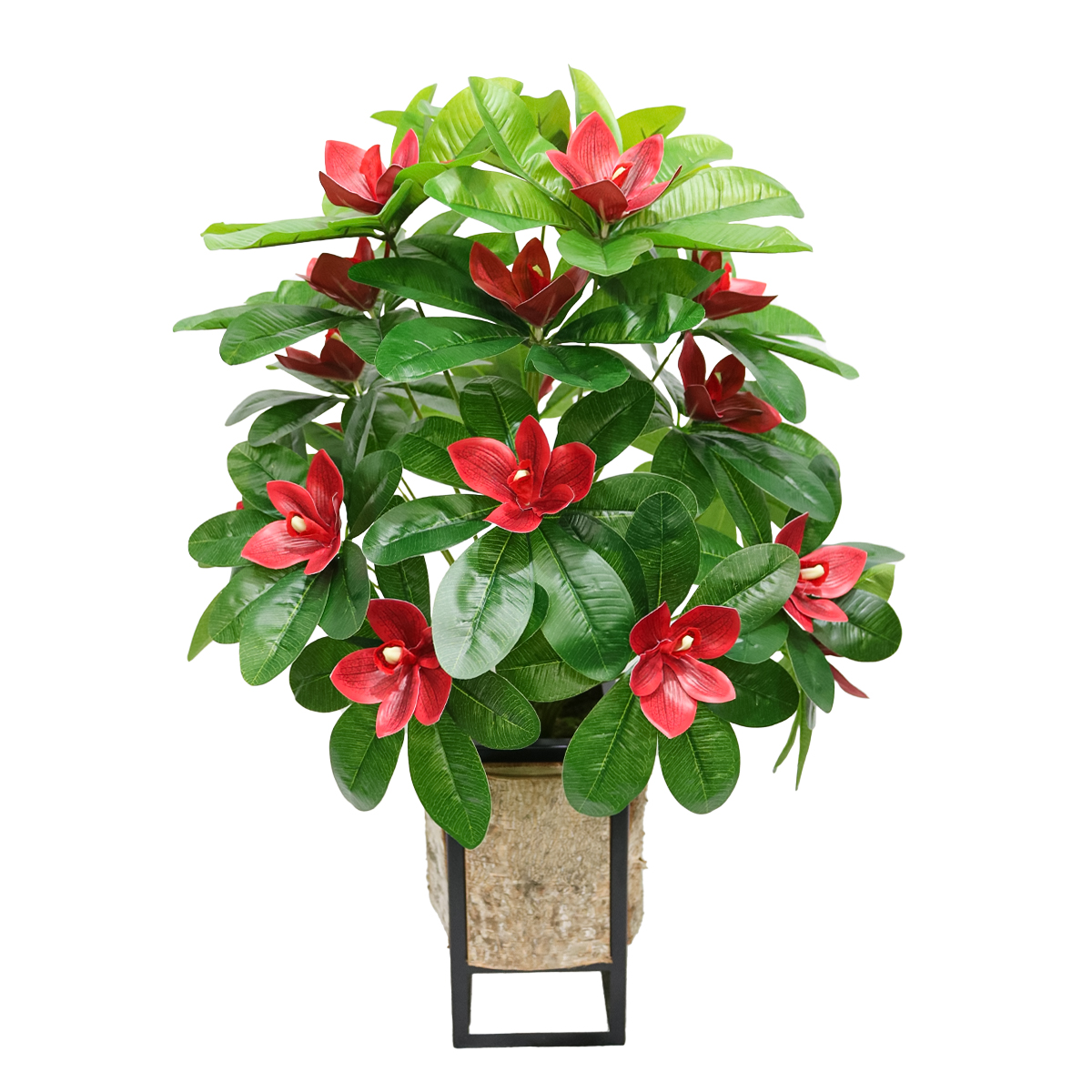 Planta artificiala, Cymbidium fara ghiveci, D4259, 60cm, verde/rosu image16