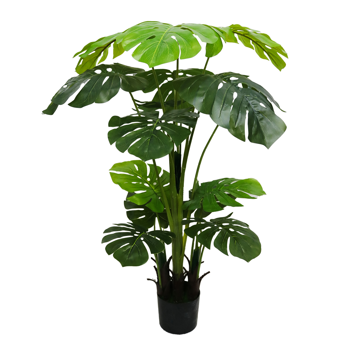 Planta artificiala, Monstera cu ghiveci, 15 frunze, D4292, 150cm, verde